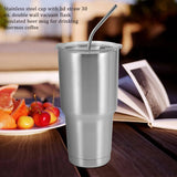Stainless Steel Tumbler Cup with Lid Straw 30 Double Wall Vacuum Flask