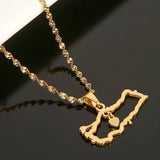 Stainless Steel Turkey Map Flag Pendant Necklace for Women Men