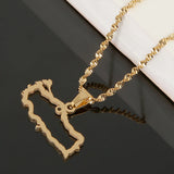Turkish Map Flag Pendant Necklace Stainless Steel Chain Jewelry