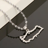 Turkish Map Flag Pendant Necklace Stainless Steel Chain Jewelry