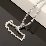Turkish Map Flag Pendant Necklace Stainless Steel Chain Jewelry
