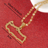 Turkish Map Flag Pendant Necklace Stainless Steel Chain Jewelry