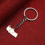 Turkiye Map Flag Women Silver Jewelry Turkey Keychain