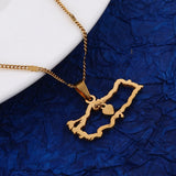 Stainless Steel Turkey Map Pendant Necklace Flag Heart Map Jewelry