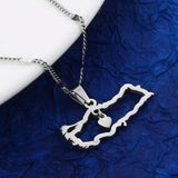 Turkey Map Pendant Necklace Women Flag Heart Map Jewelry