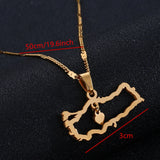 Turkey Map Pendant Necklace Women Flag Heart Map Jewelry