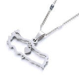 Turkey Map Pendant Necklace Women Flag Heart Map Jewelry