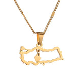 Turkey Map Pendant Necklace Women Flag Heart Map Jewelry