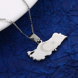 Stainless Steel Turkey Map Pendant Necklace for Women Men