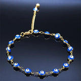 Stainless Steel Evil Eye Anklets Bracelets for Women