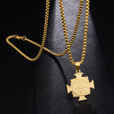 Stainless Steel San Benito Pendant Necklace Iced Out Rhinestone Choker