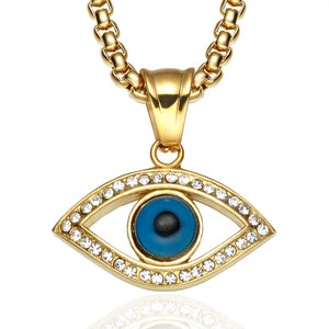 Stainless Steel San Benito Pendant Necklace Iced Out Rhinestone Choker