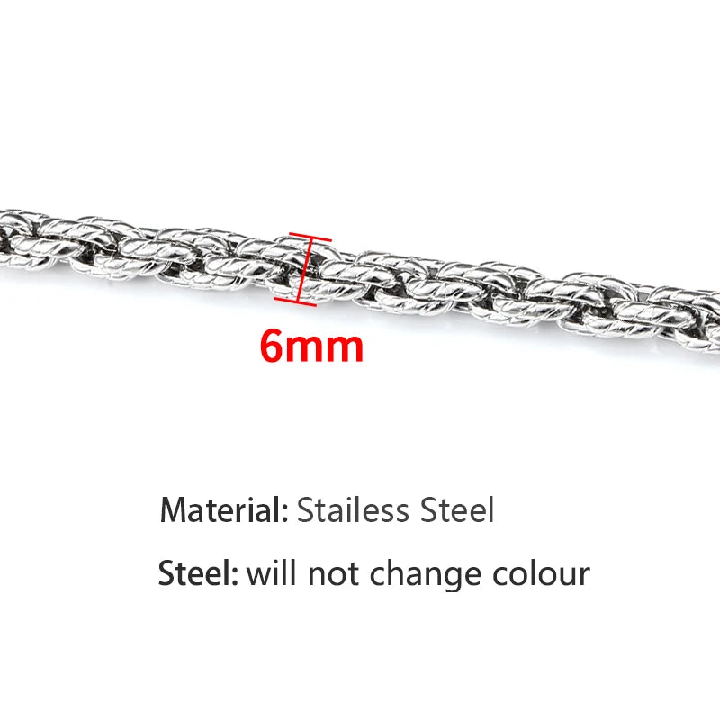 Stainless Steel Twist Chain Link Necklace For Men Women