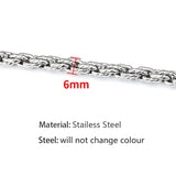 Stainless Steel Twist Chain Link Necklace For Men Women