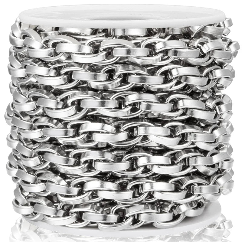 8mm Stainless Steel Twist Chains Bulk for DIY Jewelry Making