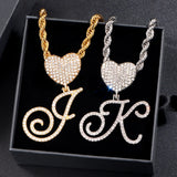Steel Rope Chain Bracelet with Heart Letter Charms