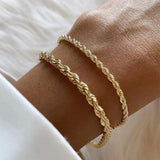 Steel Rope Chain Bracelet with Heart Letter Charms