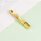 Stainless Steel Twisted 3D Strip Bar Charms for DIY Making Necklaces Bracelets