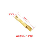 Stainless Steel Twisted 3D Strip Bar Charms for DIY Making Necklaces Bracelets