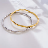 Stainless Steel Twisted Mosoobi Curve Line Bracelet Bangle Women