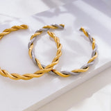 Stainless Steel Twisted Mosoobi Curve Line Bracelet Bangle Women