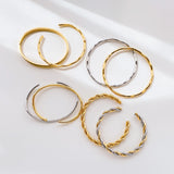 Stainless Steel Twisted Mosoobi Curve Line Bracelet Bangle Women