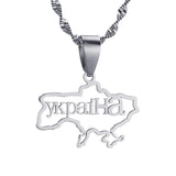 Ukraine Map Necklace Stainless Steel Water Wave Chain Women's Jewelry