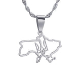 Ukraine Map Necklace Stainless Steel Water Wave Chain Women's Jewelry