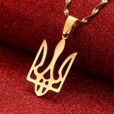 Stainless Steel Ukraine Symbol Pendant Chains Ukrainian Jewelry