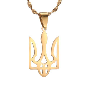 Stainless Steel Ukraine Symbol Pendant Chains Ukrainian Jewelry