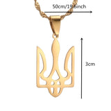 Stainless Steel Ukraine Symbol Pendant Chains Ukrainian Jewelry