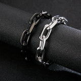 Stainless Steel Unisex Bracelet Bangle Thick Rectangle Bracelets 10mm