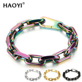 Stainless Steel Unisex Bracelet Bangle Thick Rectangle Bracelets 10mm