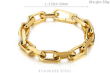 Stainless Steel Unisex Bracelet Bangle Thick Rectangle Bracelets 10mm
