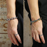 Stainless Steel Unisex Bracelet Bangle Thick Rectangle Bracelets 10mm