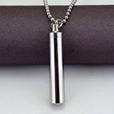 Stainless Steel Urn Keepsake Jewelry Cylinder Perfume Bottle Pendant Necklace