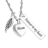 Stainless Steel Urn Necklace for Ashes Cremation Jewelry - Forever in My Heart