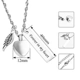 Stainless Steel Urn Necklace for Ashes Cremation Jewelry - Forever in My Heart