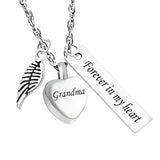 Stainless Steel Urn Necklace for Ashes Cremation Jewelry - Forever in My Heart