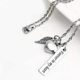 Stainless Steel Urn Necklace for Ashes Cremation Jewelry - Forever in My Heart