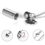 Cat Pet Cremation Memorial Ashes Pendant Necklace Stainless Steel Urn