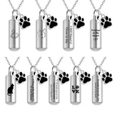 Cat Pet Cremation Memorial Ashes Pendant Necklace Stainless Steel Urn