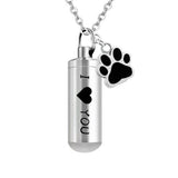 Cat Pet Cremation Memorial Ashes Pendant Necklace Stainless Steel Urn