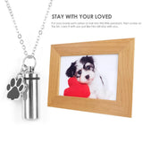 Cat Pet Cremation Memorial Ashes Pendant Necklace Stainless Steel Urn