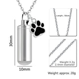 Cat Pet Cremation Memorial Ashes Pendant Necklace Stainless Steel Urn