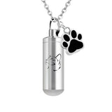 Cat Pet Cremation Memorial Ashes Pendant Necklace Stainless Steel Urn