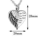 Stainless Steel Memorial Necklace Ashes Jewelry Keepsake Pendant