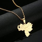 Stainless Steel Venezuela City Map Pendant Necklace Silver Venezuelan Jewelry