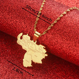 Stainless Steel Venezuela City Map Pendant Necklace Silver Venezuelan Jewelry