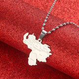 Stainless Steel Venezuela City Map Pendant Necklace Silver Venezuelan Jewelry